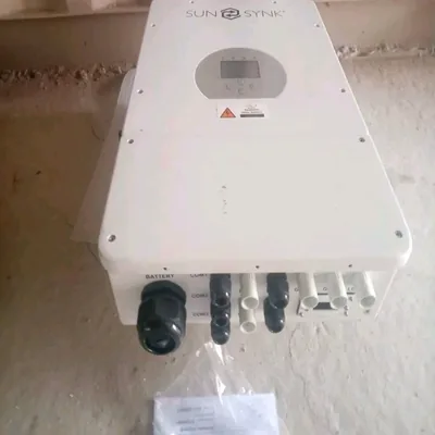 View 3 of 3, The control panel and display of the Sunsynk 8kW hybrid inverter